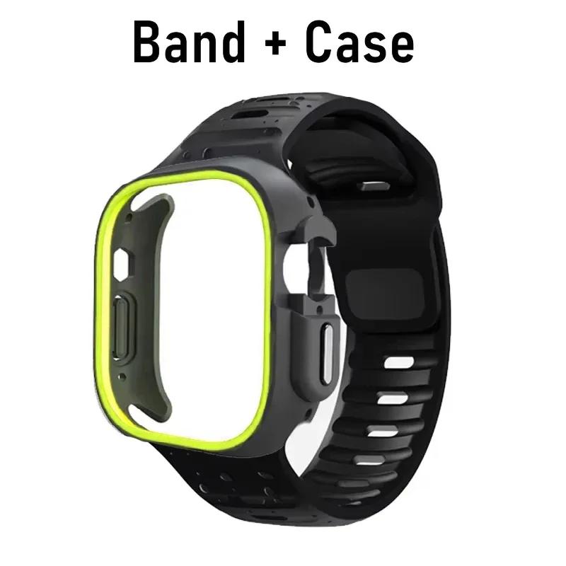 TPU-Hülle+Silikonarmband für Apple Watch Band Ultra 49mm Sportband für iwatch Serie 10 9 8 7 6 5 46mm 45mm 44mm 41mm 40mm 42mm