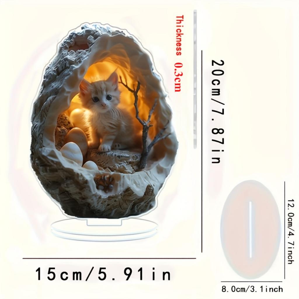 Cute cat pattern, 2D flat acrylic, desktop decoration, suitable for living room, bedroom, gifts, Christmas, Halloween