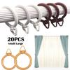 20PCS Curtain Hanging Ring Curtains Hooks Rings Bathroom Shower for Drapes Drapery Mute  Drapes Plastic Holder
