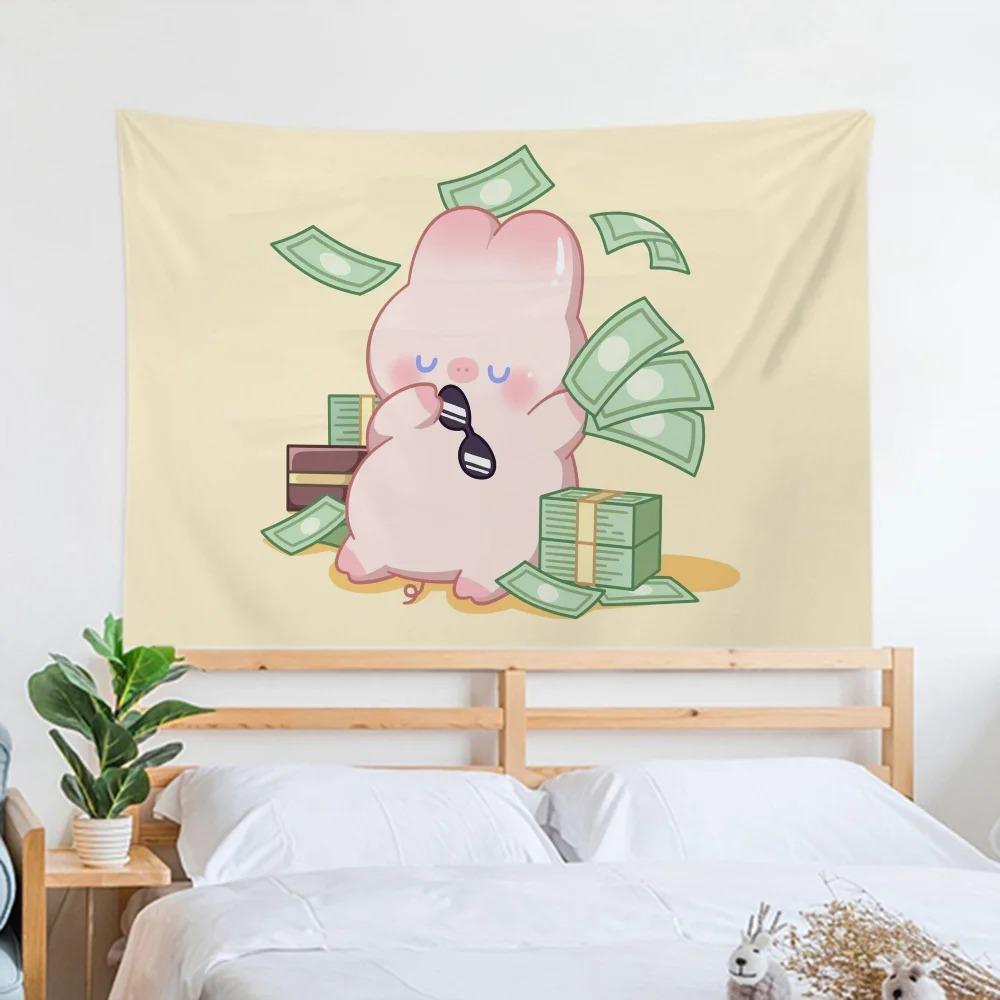 Cute Rabbit Tapestry Office Living Room Decoration Home Wall Tapestry