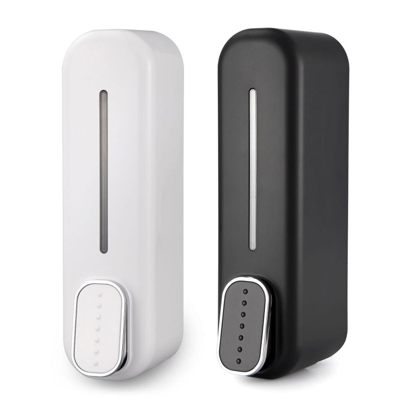 Wall Mounted Soap Dispenser Manual Press Bathroom Liquid Containers Easy Install