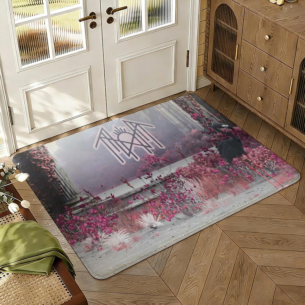 Rock Music Floor Mat Soft Thickened Absorbent Non-Slip Bedroom Living Room Door Mat Home Decor Flannel Rugs