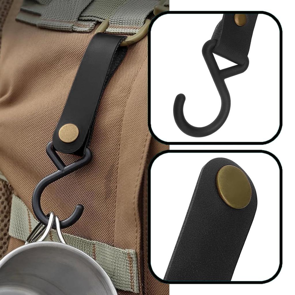Stoooduo Camping Hanger Hook Set of 2 Leather Hook S-shaped