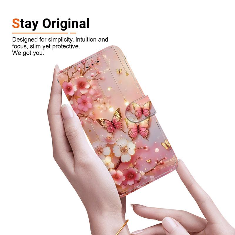 Elegante Portafoglio Colorato con Fiore Custodia per Telefono per Samsung Galaxy A27 5G SM-A276 A 27 Copertura in Pelle Flip Magnetica Carino Modello 3D Capa