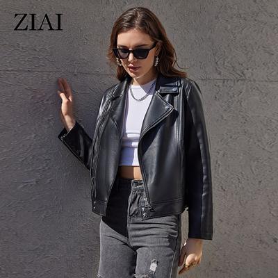 New Spring Autumn Women Short Faux Leather Jacket Casual PU Coat Loose Motorcycle Jackets Fashion Streetwear Oversized Korean Coat AZP-30040