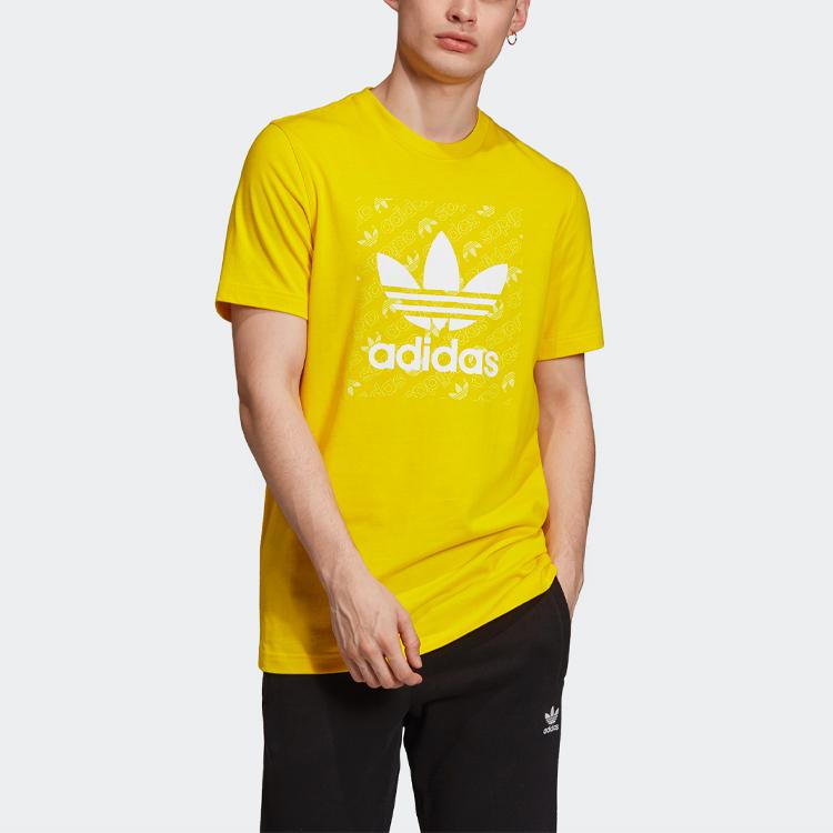 adidas Originals Trefoil Crew Neck Short Sleeve T-Shirt Men Tops Yellow ED7045
