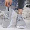 Women's Fall Winter Fleece-Lined Flyknit Athletic Dad Sneakers.