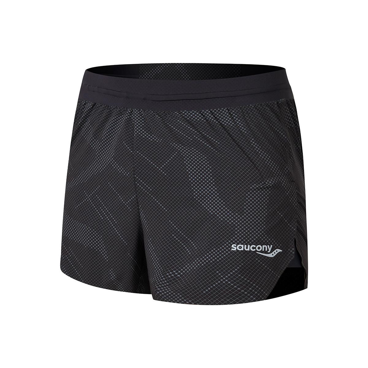 

Saucony Logo Letter Print Breathable Lightweight Woven Casual Shorts Men shorts Black Reflective-Silver SC2249044A-PR154 XL