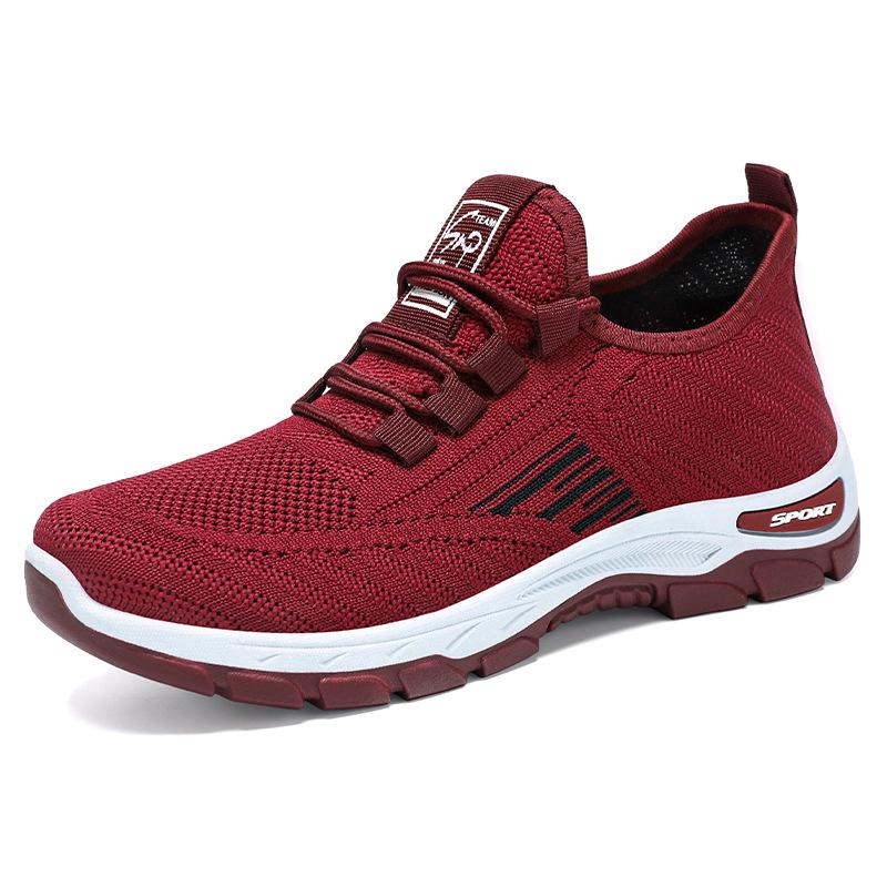 Shoes Women's Sports Shoes 2025 Versatile Women's Single Shoes Soft Soles Comfortable and Not Tired Feet Running Shoes Breathable Fly-woven Shoes
