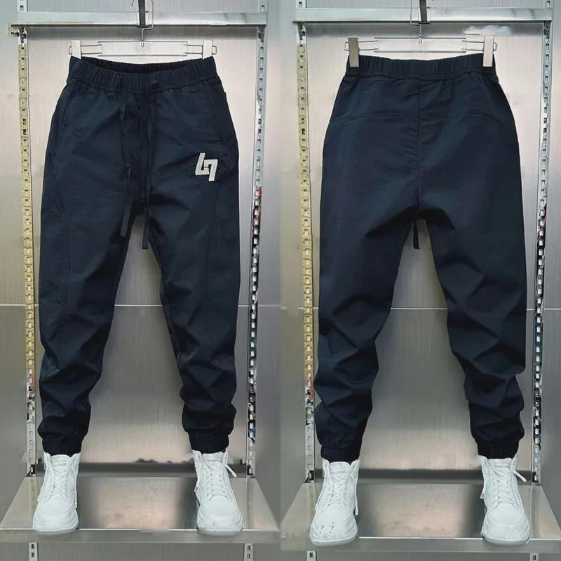 

Мужские облегающие быстросохнущие шаровары с вышивкой - лето 2024 г., модный повседневный стиль Nine-Point 4XL