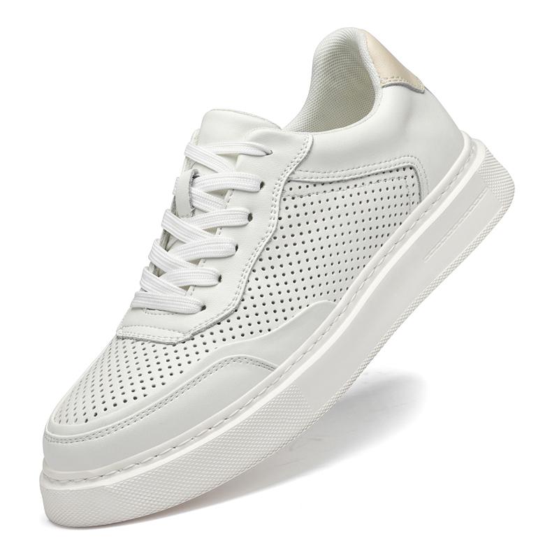 

Fashion 2025 Men Soled Lace Up Skate Shoes Luxury Brand Comfortable Flats Genuine Leather Soft New Walking Shoes Designer Sneaker Male 45