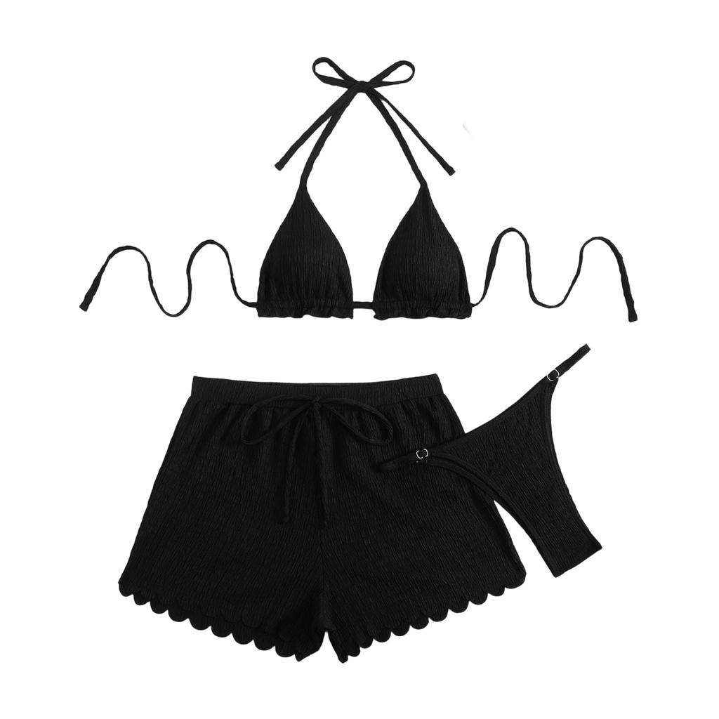 Women's  Split Bikini Swimsuit Sports Swimsuit Three-piece Set