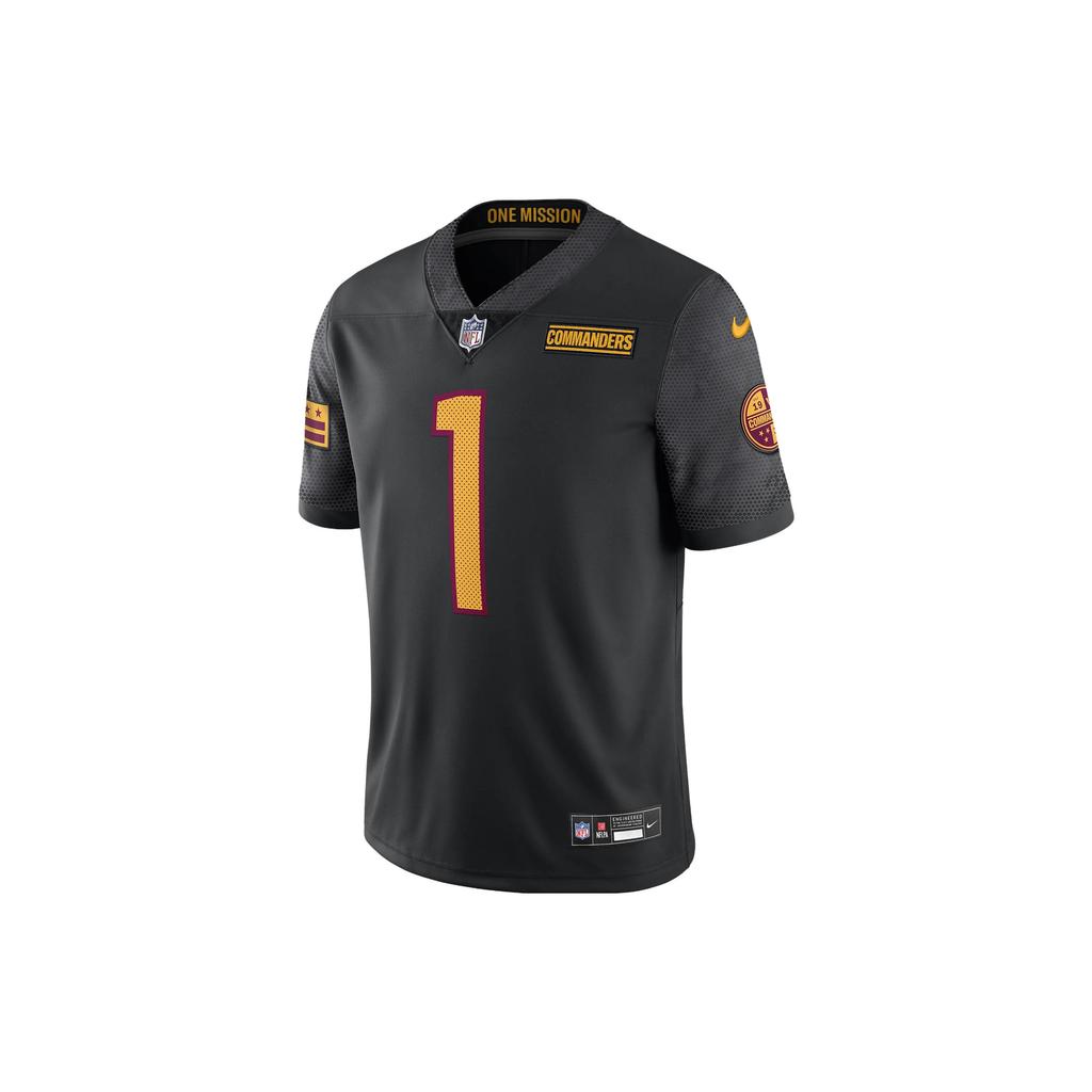 Nike Jahan Dotson Washington Commanders Logo Letter Number Print V-Neck Short Sleeve T-Shirt Men T-Shirt Black 32NM03T89EF-0Y0