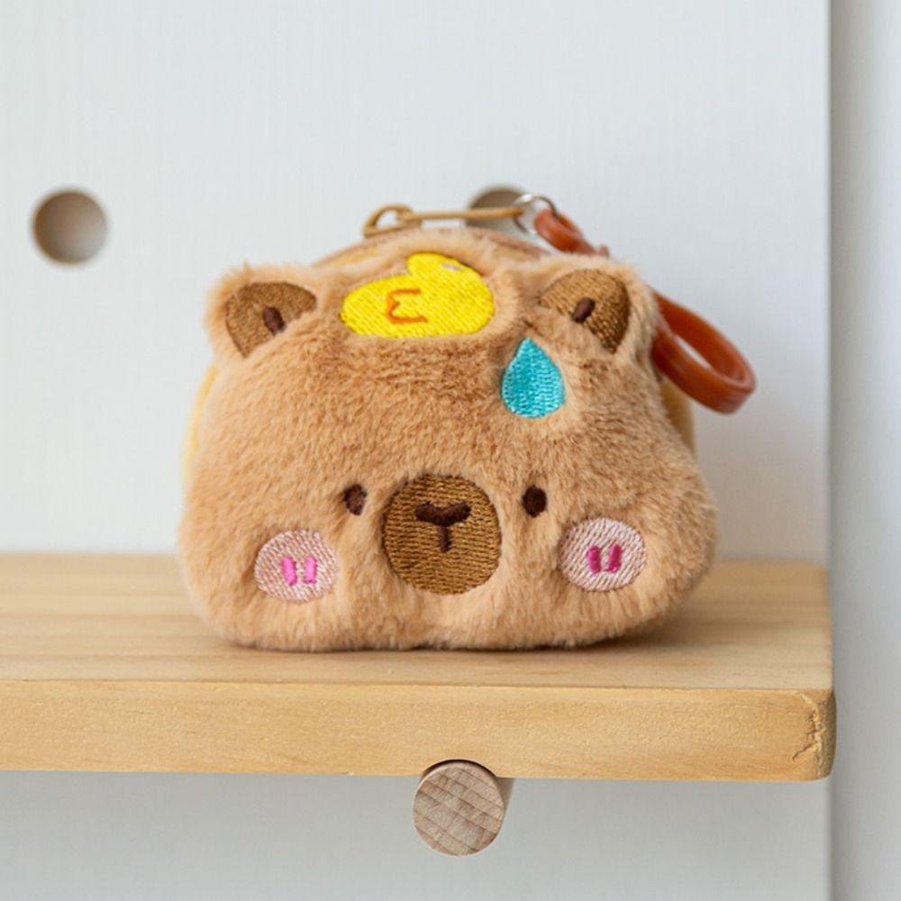 Bag Pendant Capybara Plush Purse Bag Zipper Capibara Earphone Case  Travel