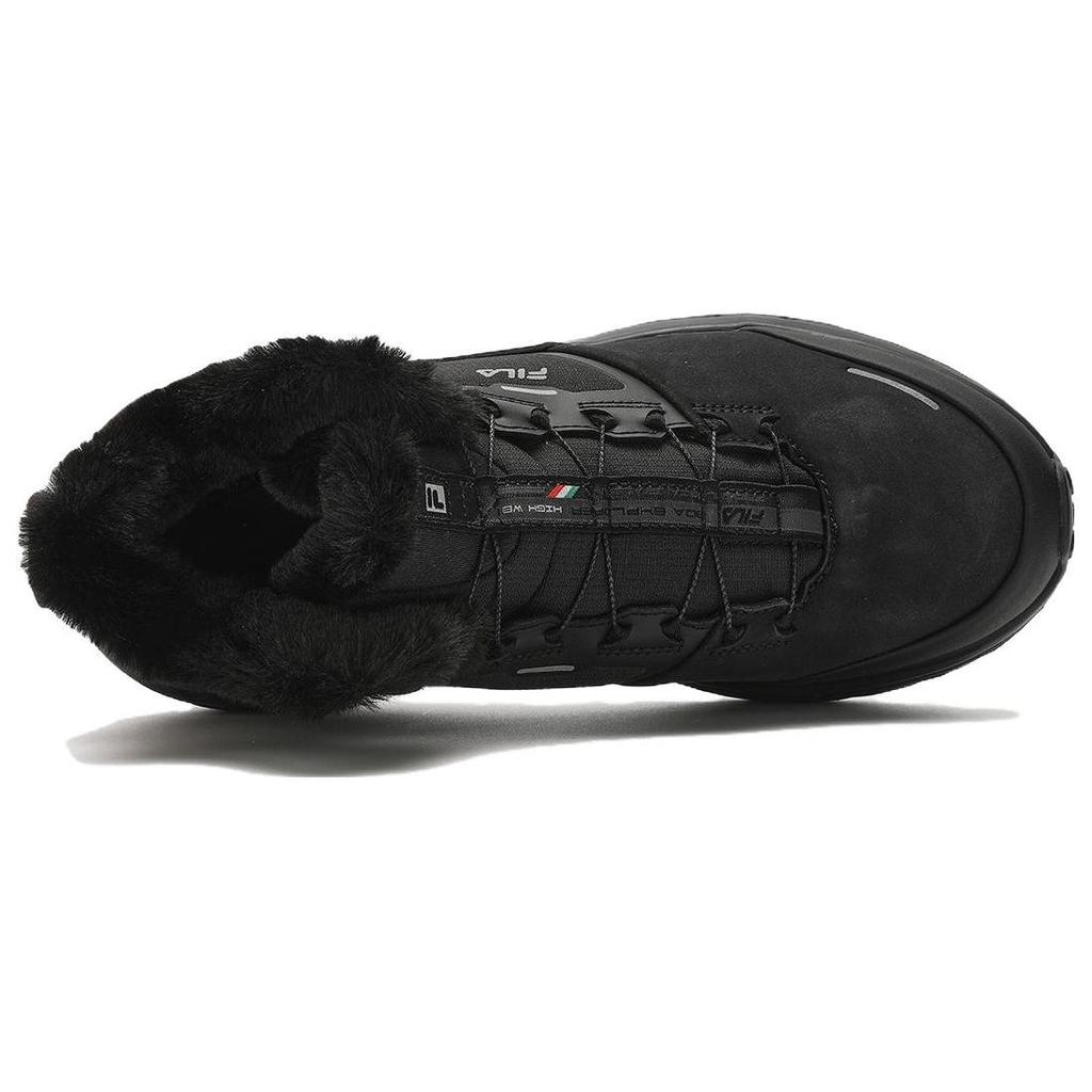 FILA BOA EXPLORER HIGH WE Fleece Cushioning, Wear Resistant Mid top Outdoor Shoes Women's Black A12W341221FBB