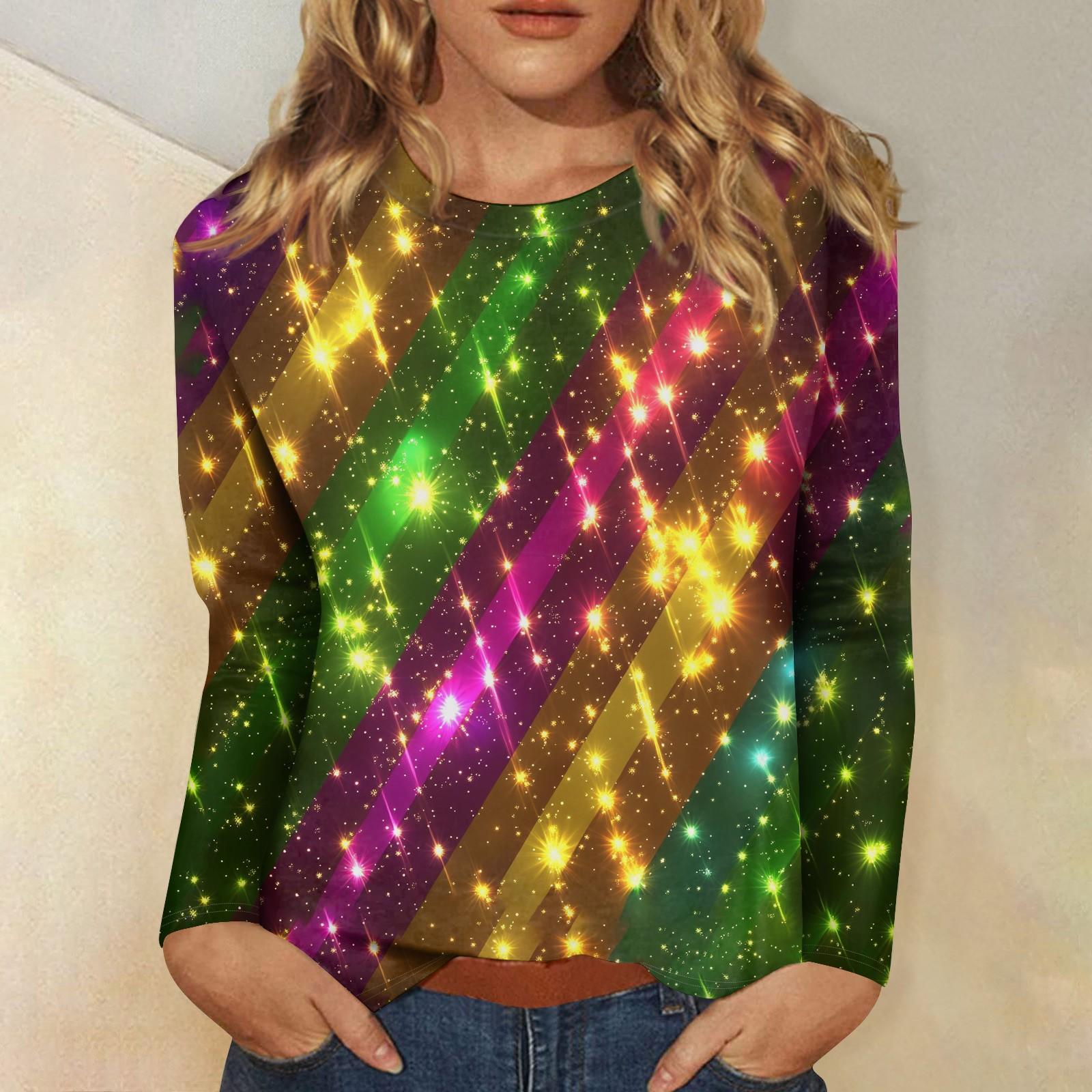 

Женские топы с круглым вырезом, свободная футболка с карнавальным принтом XL арбуз красный