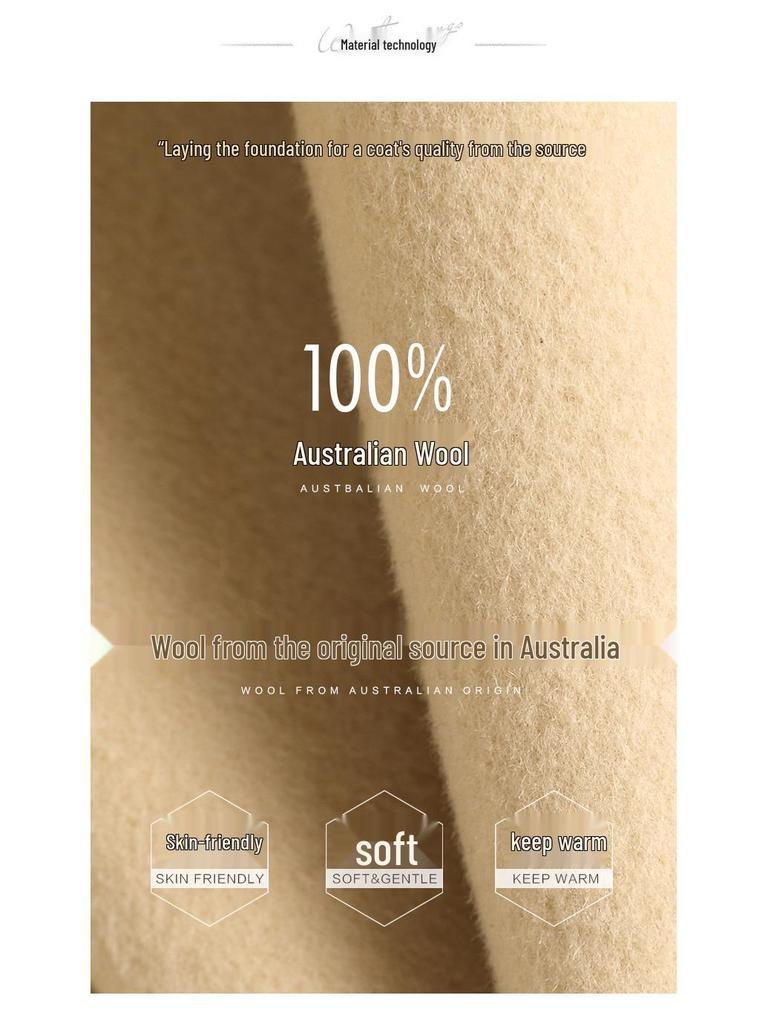 M Familie High-End Wollmantel: Doppelseitig, Überknie, Hepburn-Stil für Damen