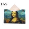 Modern Home Decor Leather Tissue Box Cover, Foldable Desktop Organizer, Oil Painting Style Napkin Holder Case, Storage Facial Paper Organizer