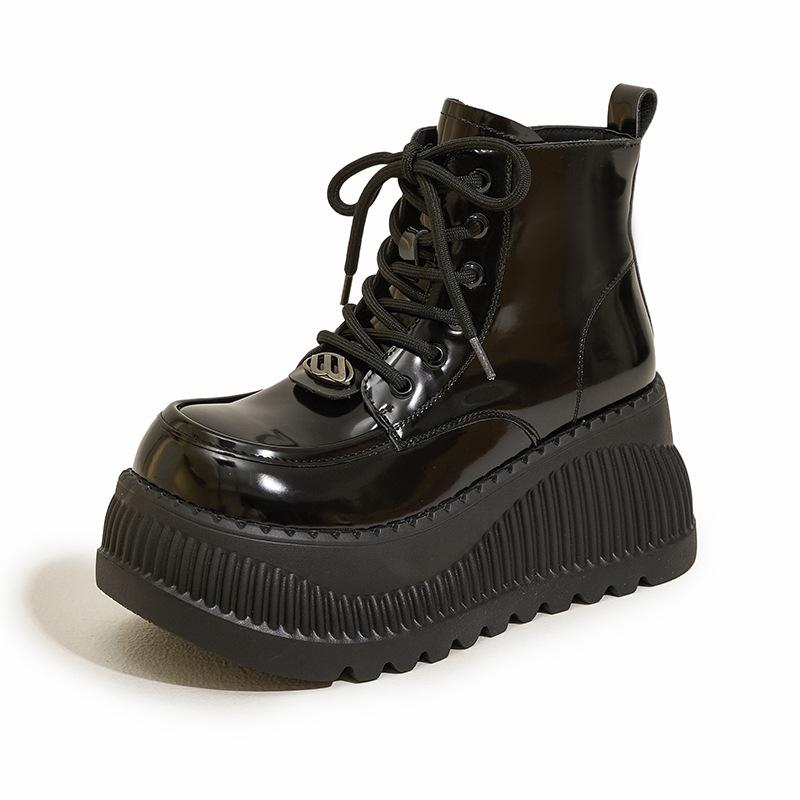 Thick-soled Martin Boots Women's 2025 Autumn and Winter New Versatile Muffin Inner Height Increase Women's Shoes Small British Style Short Boots