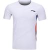 Li Ning Tennis Series Sports Casual Simple Color Block Comfortable Breathable Short Sleeve Badminton Shirt Unisex Tops White AAYV103-1
