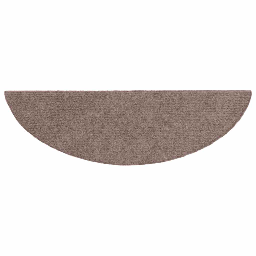Vidaxl Maty Na Schody Samoprzylepne 5 Szt. 56X17X3 Cm Jasnobrązowe Półokrągłe