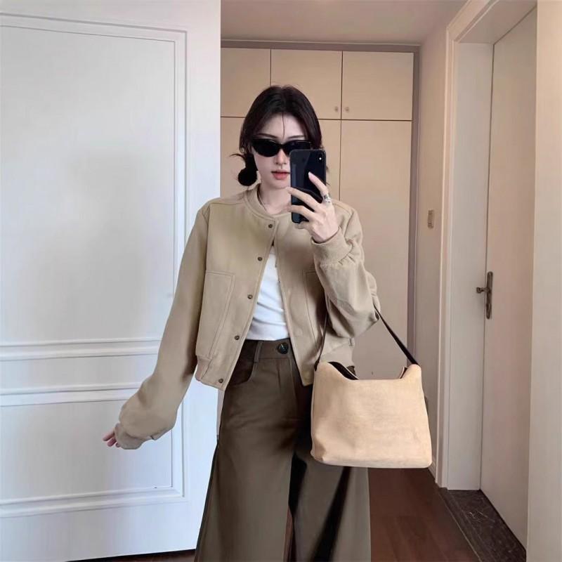 Womens Oversized Baseball Jacket Relaxed Fit Single-Row Button Korean-Japanese Casual Style