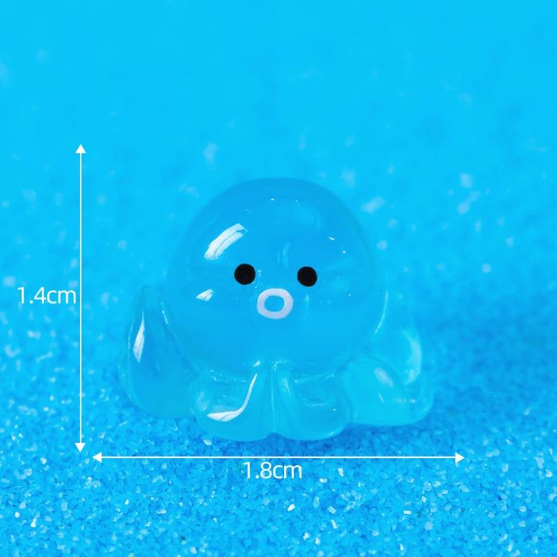 Micro-landscape Seven-color Luminous Small Octopus Decorative Item Seawater Bottom Fish Tank Landscape Resin Handicraft