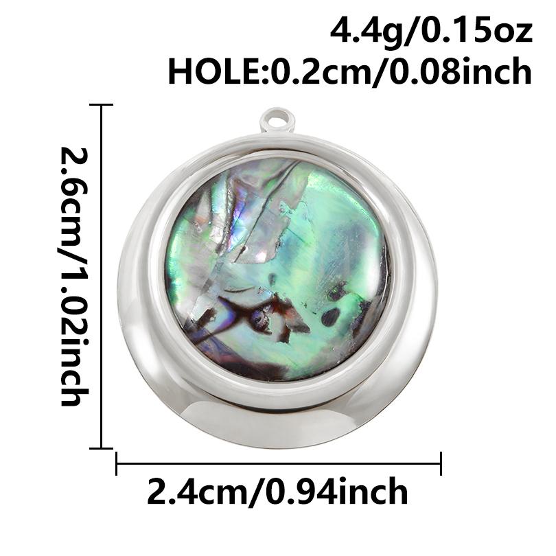 2pcs Various Shape Abalone Shell Trendy Square Oval Rectangle Stainless Steel Charm For Jewelry Making Supplies DIY Pendant Bulk