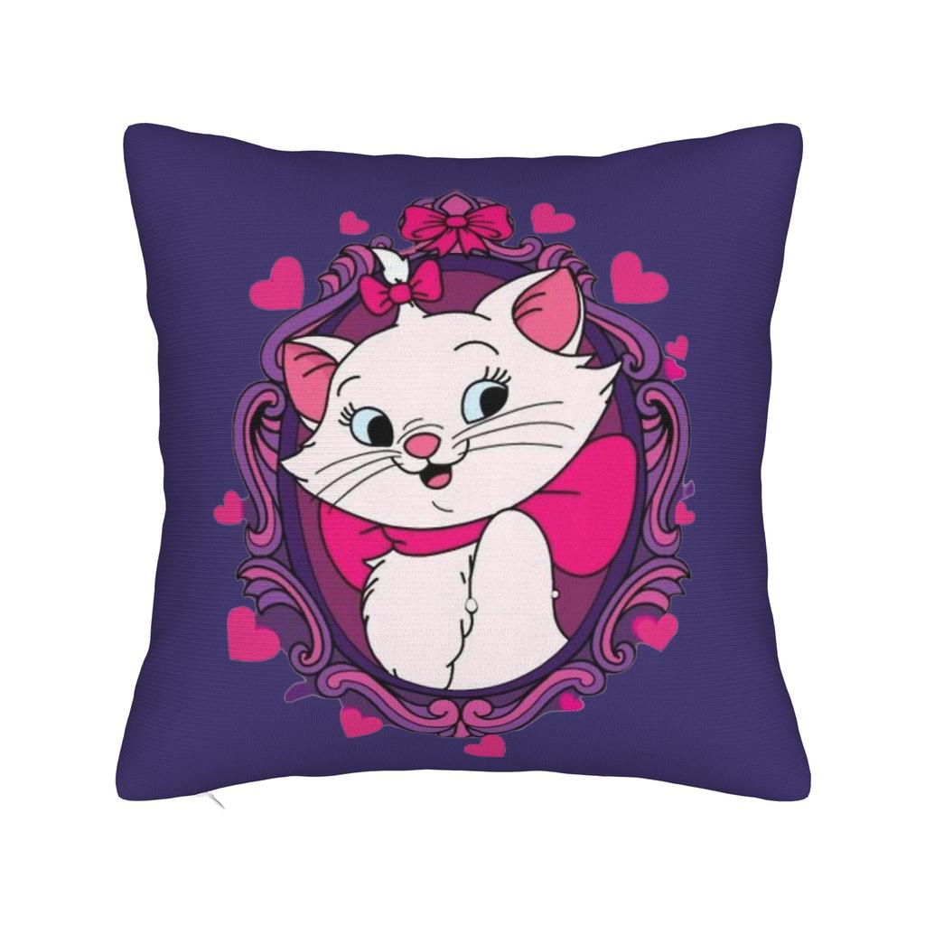 Marie Cat Inspired  Square Pillow Case Cushion Cover Funny Polyester Decor Pillowcase for Sofa 45x45cm
