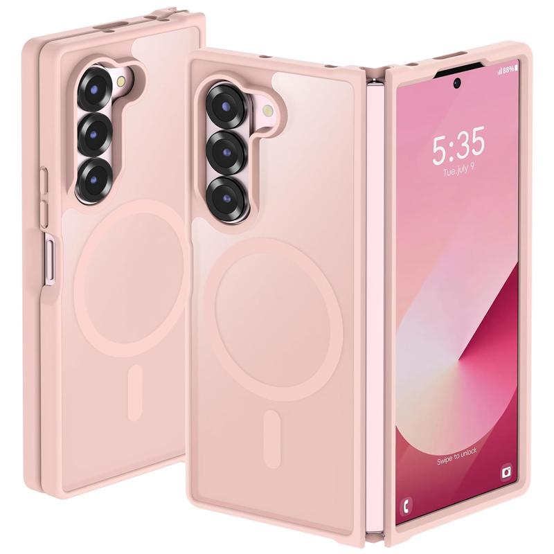 Translucent Matte Magnetic Camera Lens Protection Phone Case for Samsung Galaxy ZFold 7 5G 6 8 Wide Lightweight Slim