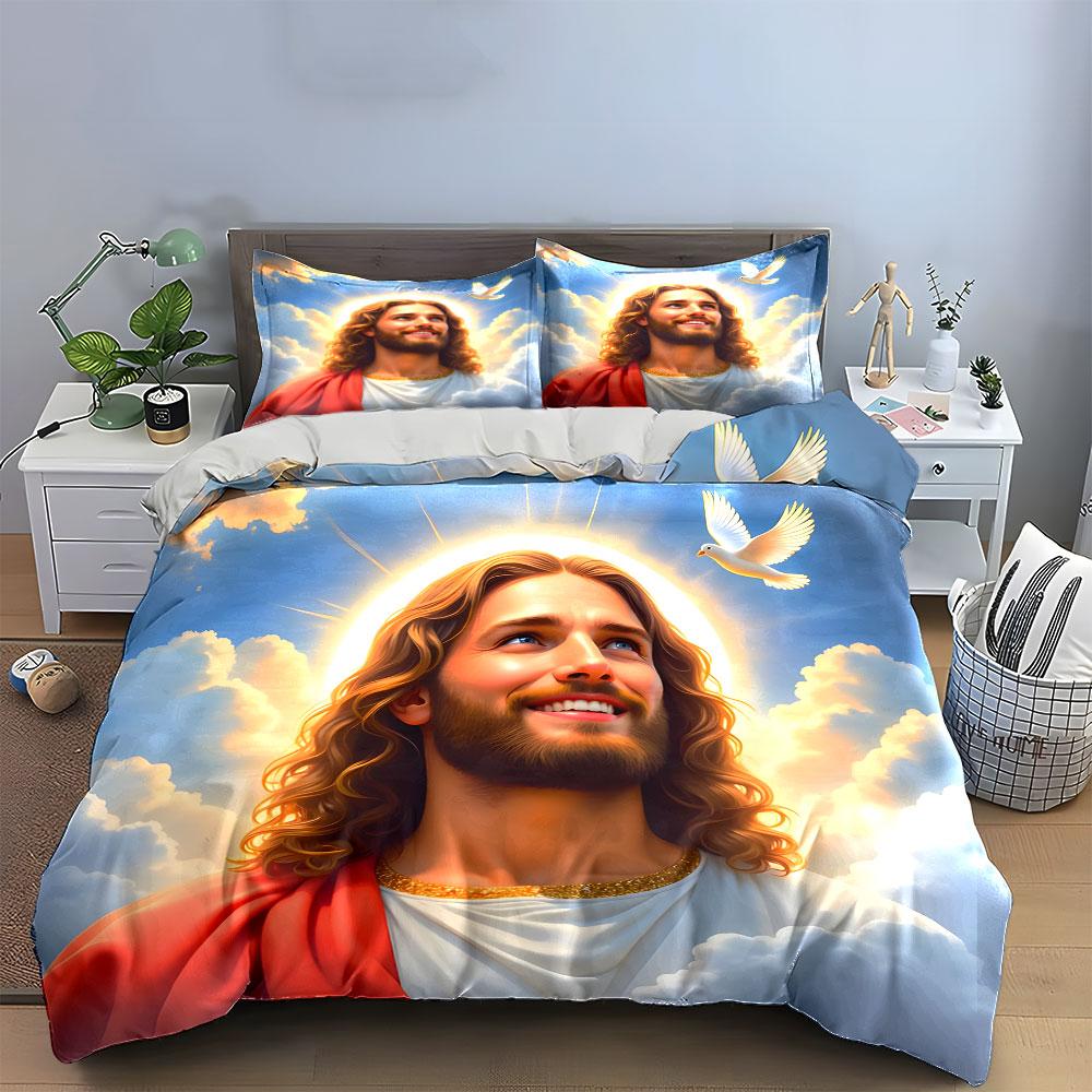 Spiritual Themed Three-Piece Decor Set Exquisite Three-Piece Bedding Set Gift For Kids And Adults