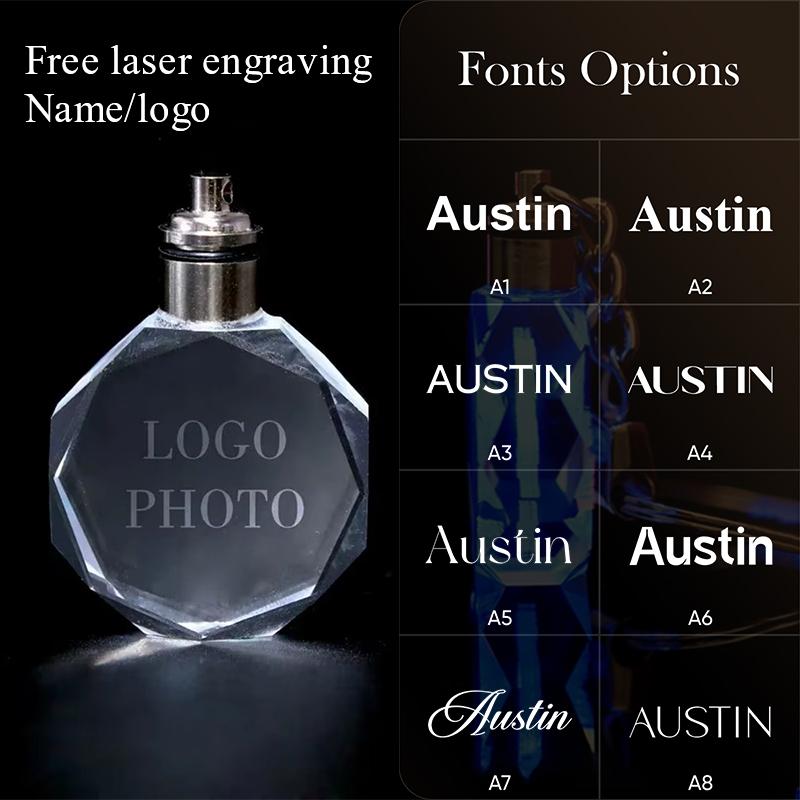 1PCS Free Personalized Gift Glow Keychain Gift with LED Light Love Family Holiday Commemorative Pendant Photo Keyring