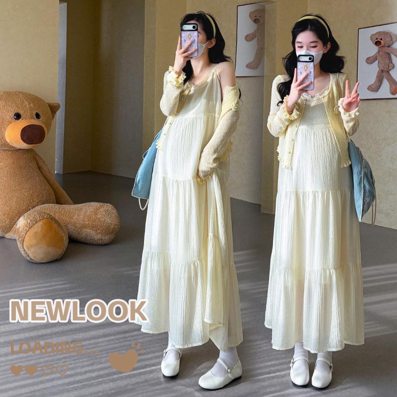 Summer 2026 Sun Protection Maternity Cardigan & Camisole Dress Set M