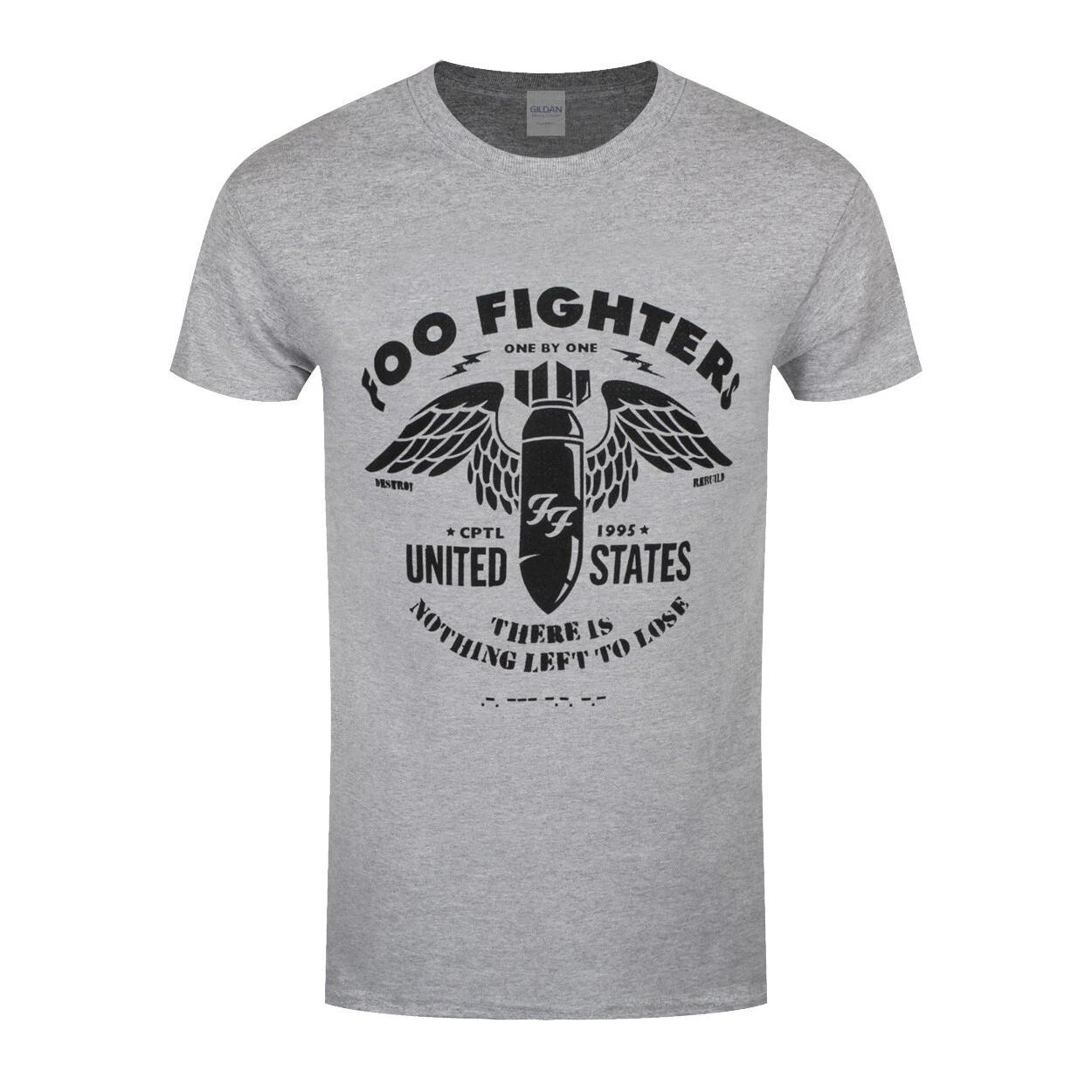 Футболка Foo Fighters One By One Трафарет Рок Официальная Новая Серая 4XL