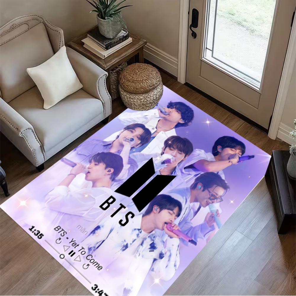 Bts Kpop Group Area Rug Design For Playrooms Kitchen Decorate Room Dormitory Antislip Carpet Anime Office Decor Best For Christmas
