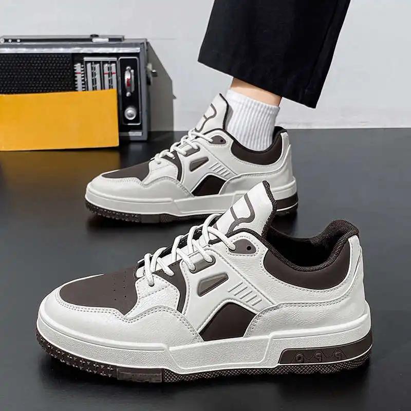Fashion Thick Bottom Natural Leather Brown Woman Sneakers Loafers Orange Tennis Sports Shoes For Women Luxury Sapatenes Aestthic