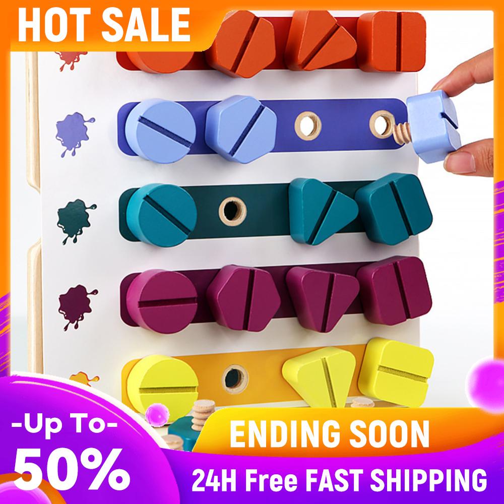 

Insert Blocks Screw Preschool Learning Screw Disassembly Assembly Shape Color Educational Montessori for Boys Girls China Mainland