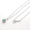 [Your and My Jewelry Box] SILVER925 Silver Emerald Pendant Necklace Flower Design 14006 [Gift Wrapped] [May Birthstone]