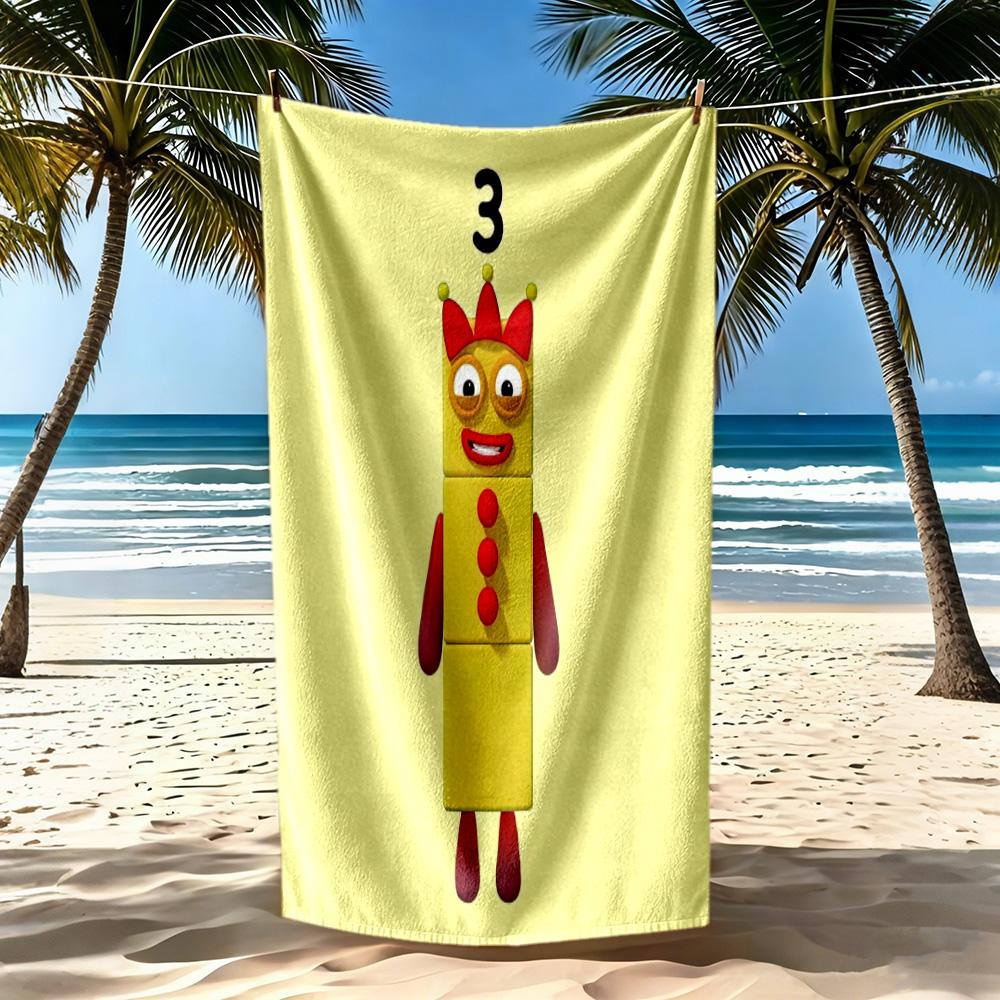 Numberblocks Beach Towel Super Soft Microfiber Quickdry Fabric Comfortable Lightweight Suitable For Swimming Gym Camping Yoga Vacation