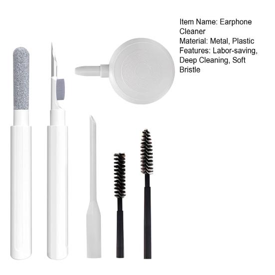 Sada 1 ks/1 pera na čištění sluchátek Hloubkové čištění Opakovaně použitelné čištění náhlavní soupravy Klávesnice s měkkými štětinami Čistící kartáček Sada na čištění obrazovky