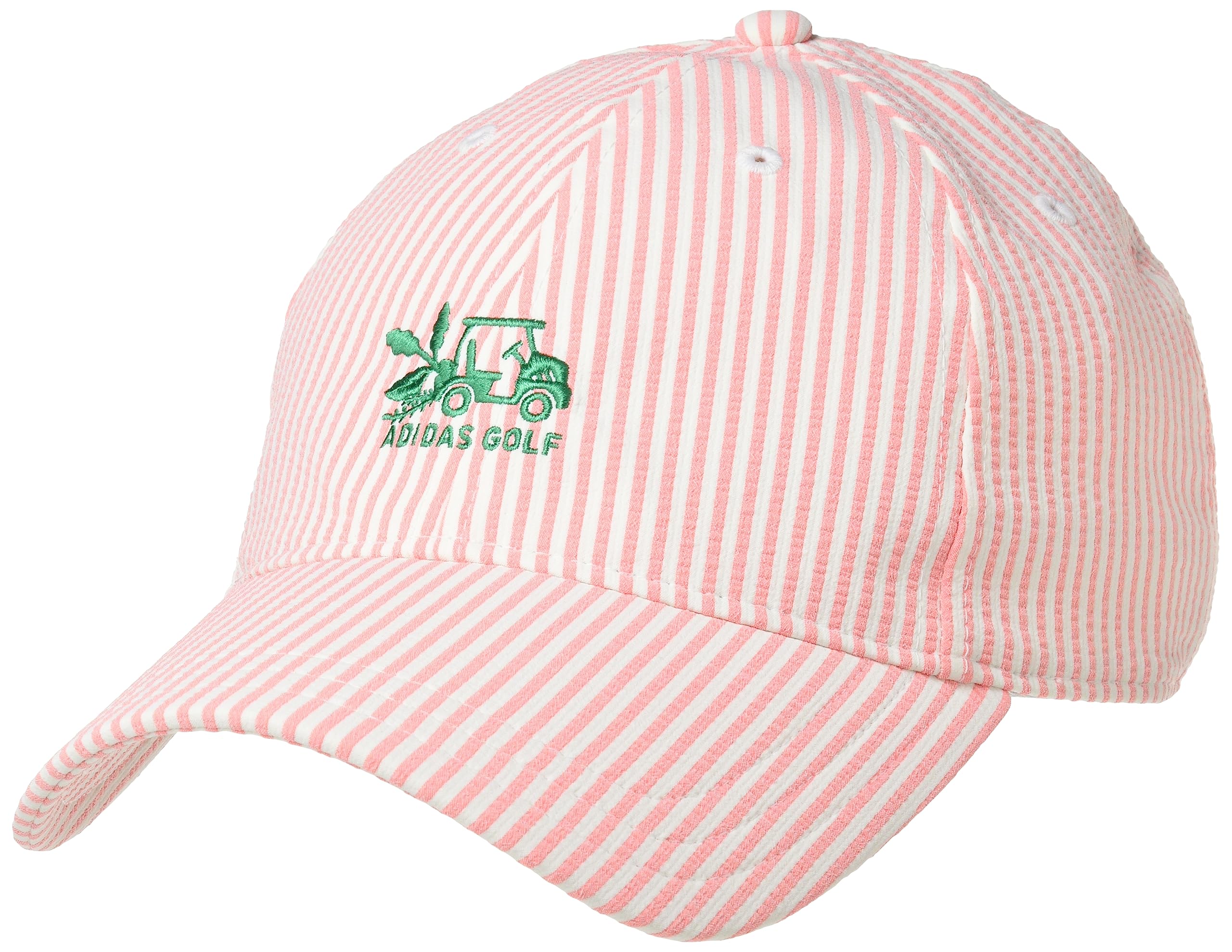 

Adidas Golf Seersucker Striped Golf Cap in Fusion Women s White/Coral (OSFW)
