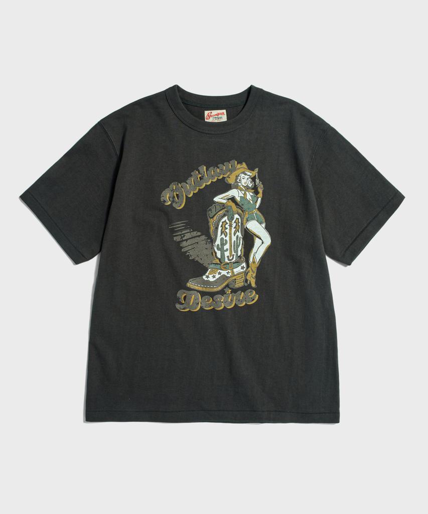 Beulonseun Western Boot Loopwheeled Graphic Tee Vintage Black