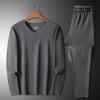Dibinze Men's Plus Size Thermal Underwear Set
