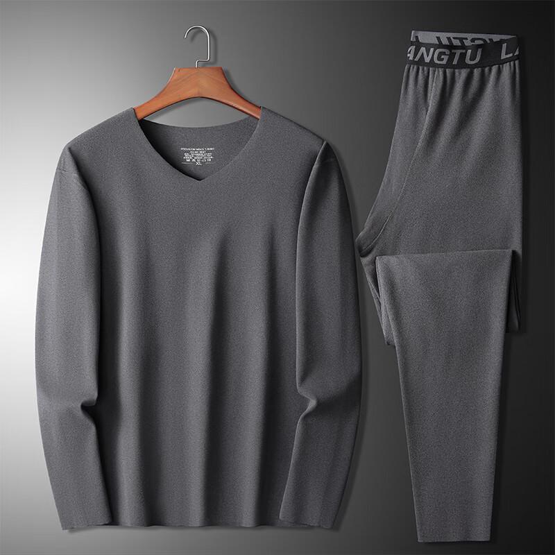 Dibinze Men's Plus Size Thermal Underwear Set