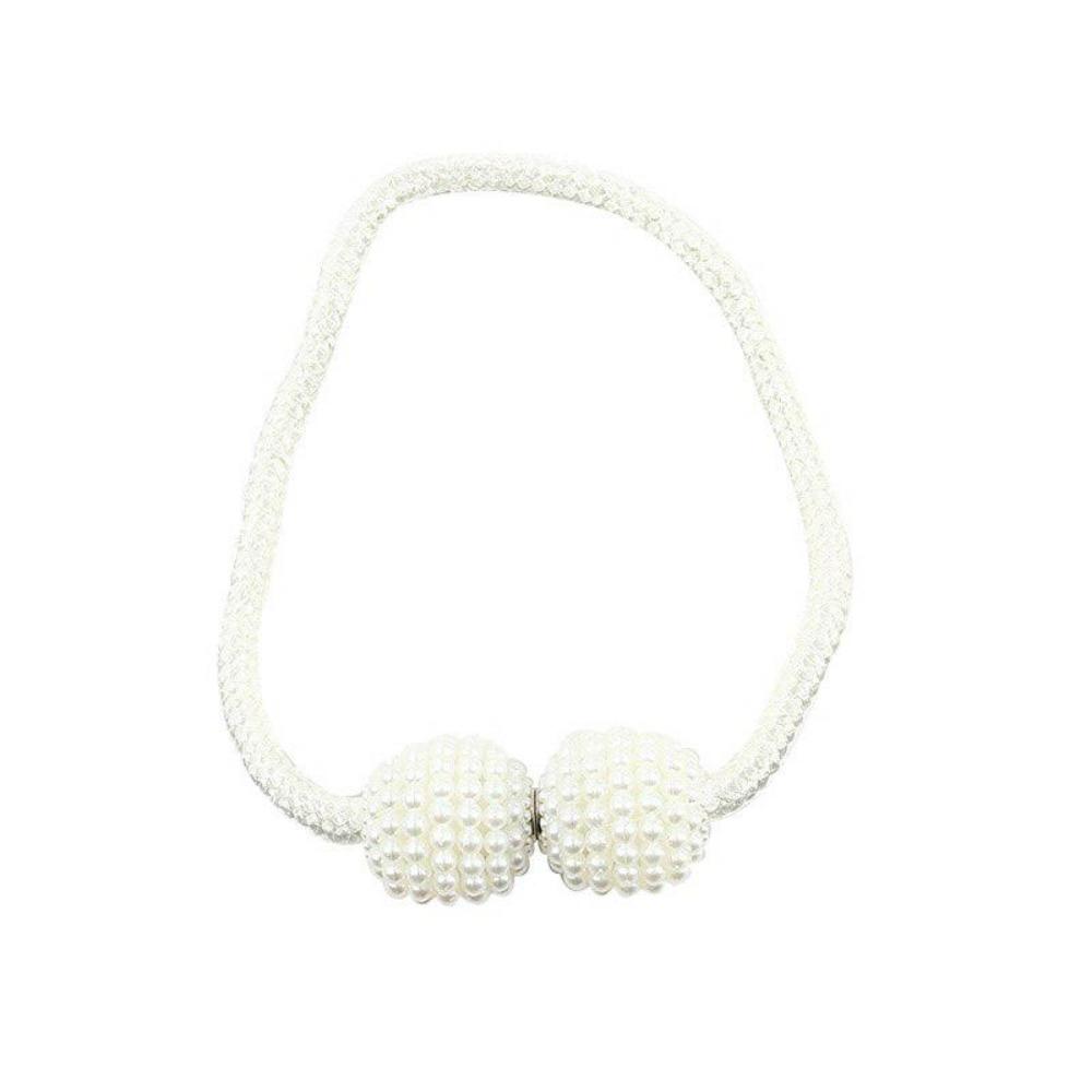 

Минималистичные ремни для штор с магнитной пряжкой в виде нити жемчуга, аксессуары для штор с веревочной завязкой и пряжки для штор белый