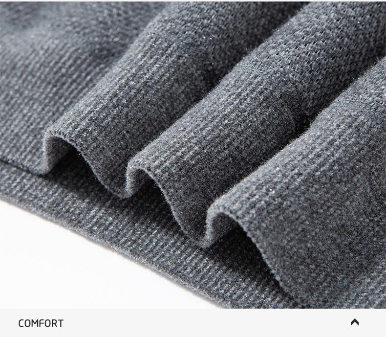 Men's Winter Knitwear Sweater: Thickened, Faux Two-Piece Design, Velvet-Lined, Long Sleeve with Shirt Collar.