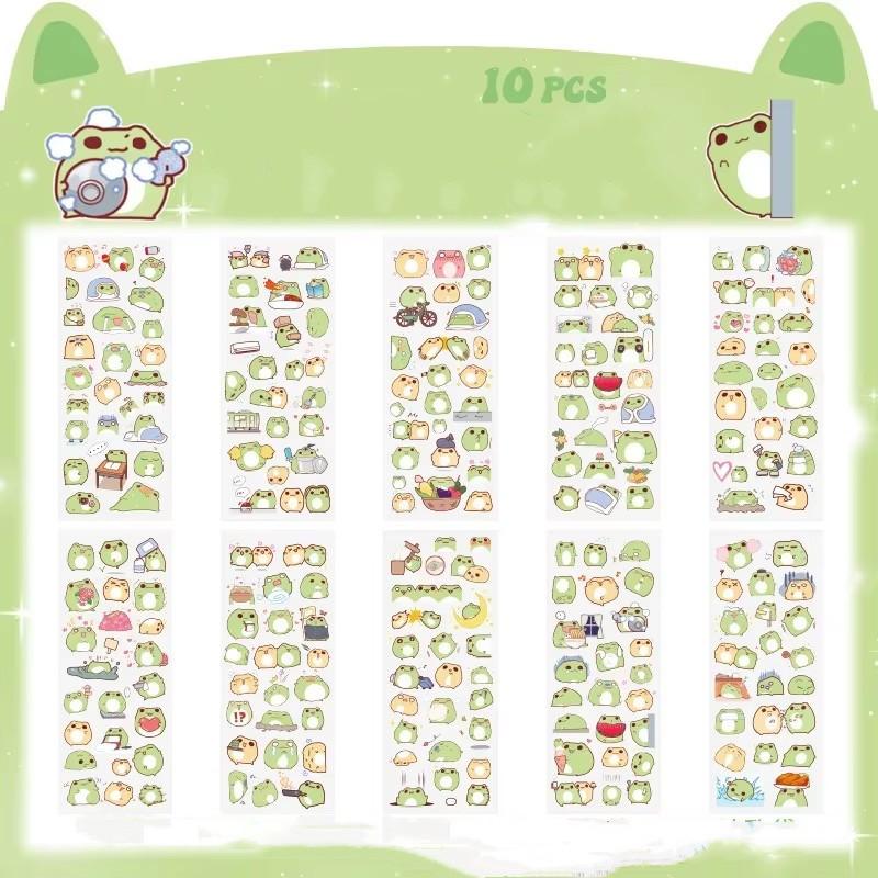 

10 листов/набор Kawaii скрапбукинг велосипед наклейки подарок лягушка студенты мультфильм канцелярские принадлежности PET дневник наклейки блокнот милые девушки