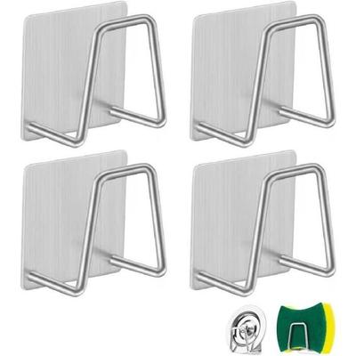 Sponge Holder - Helweet - Stainless Steel - Self-adhesive - 4 Pieces - Rust-resistant