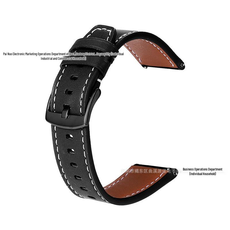 Samsung and Huawei GT3/4/5 Genuine Leather Watch Strap with Pin Buckle, New Universal Smartwatch Strap 18-22mm.