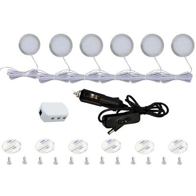 Audiofan Spotlight Cabinet Light 12V Downlight 6000K White 240 LM Ceiling Fixture T4 T5 Suitable for Campervans (Set of 6)